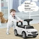 Costway AMG Mercedes Benz Licence Enfants Monter sur Voiture Push avec Klaxon de Musique et Stockage Blanc – image 3 sur 9
