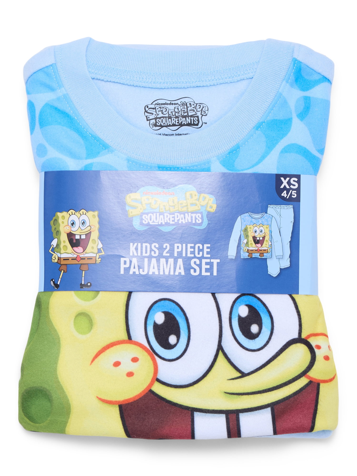 SpongeBob SquarePants Boys Long Sleeve Top and Pants, 2-Piece Pajama Set, Sizes 4-12