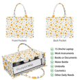 thumbnail image 2 of Large Capacity Tote Bag,Yellow Lemon Fruit Slices White Pattern Handbag Fashion Luxury Tote Bag,15.7"x13"x 5.1" Inches,Laptop Compatible, 2 of 6