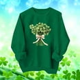 thumbnail image 4 of Women's St Patricks Day Printed Crewneck Sweatshirt Long Sleeve Casual Loose Fit Pullover Tops (S, Green), 4 of 5