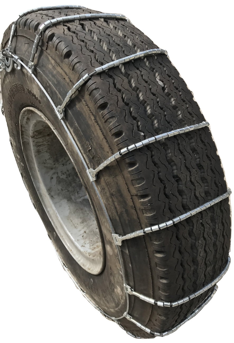 Snow Chains 235/8022.5, 235/80 22.5 Cable Tire Chains with Cam Set of