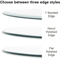 thumbnail image 4 of FeGemax 18 inch Round Glass Table Top - Clear Tempered Glass Surface Protector - Safe Beveled Edge - Coffee, Dining and End Table, 4 of 9