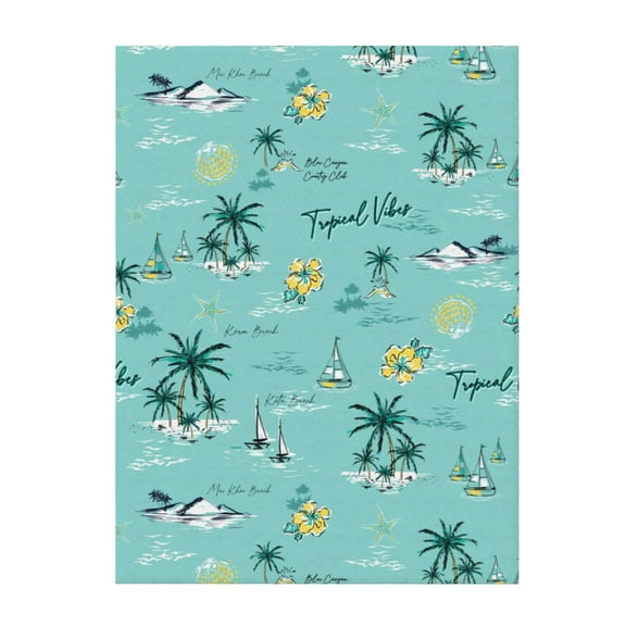Tropical Ocean Palm Tree Throw Blanket Soft Sofa Bed Fleece Blankets For Men Women Boy Girl Gifts Blankets 40"X30"