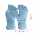 thumbnail image 3 of UJNDER Wool Half Finger Gloves Knitted Solid Color Warm for Men and Women Autumn Winter B One Size, 3 of 3