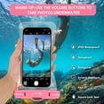thumbnail image 5 of TJS [2 Pack] Up to 7.5" Large Waterproof Phone Pouch Bag with Lanyard, IPX8 Waterproof Cellphone Underwater Dry Bag Case for iPhone 16 15 Pro Max 14 Pro 13 12 Galaxy S23 Ultra S22 Series (Black+Pink), 5 of 9