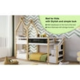 thumbnail image 4 of Bunk Bed Frame Twin House Bunk Bed,Twin Over Size Bed, Convertible Pine Wood Bunk Bed with Storage Staircase and Blackboard, 4 of 7