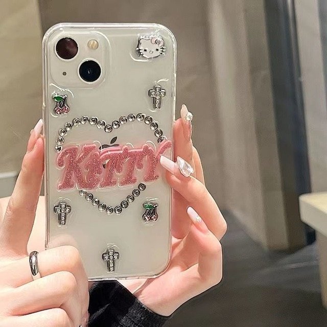Sanrio Hello Kitty 3D Phone Case For iPhone 14 13 12 11 Pro Max Mini XR XS MAX 8 X 7 Plus SE 2020 Girl Gift Shockproof Cover