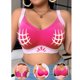 thumbnail image 5 of Sujetador sin Espalda para Pechos Grandes Color Sólido sin Costuras Hermosa Espalda de las Mujeres Lencería Diaria, Empalme de Malla Sujetador Diario, 5 of 8