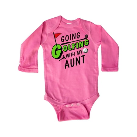 

Inktastic Going Golfing with my Aunt- kids golf Gift Baby Boy or Baby Girl Long Sleeve Bodysuit