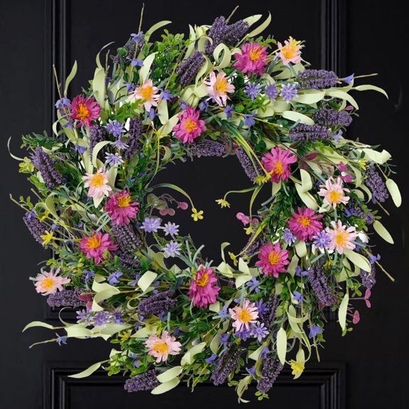 Green Eucalyptus Wreaths for Front Door Spring Summer Wreath with Eucalyptus Leaves,Olives Leaves,Mixed Berry for Indoor Outdoor Farmhouse Home Porch Wall Window Festival Wedding Decor