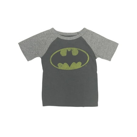 Batman Boys 2-Tone Gray Short Sleeve Logo T-Shirt Tee Shirt 8