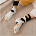 thumbnail image 3 of Women Winter Fluffy Fuzzy Warm Slipper Socks Cute Meow for Cat Paws Print Hosier, 3 of 4