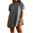 thumbnail image 2 of Top Liso Fiudx con Cuello Redondo Hombros Superpuestos Bolsillo Lateral Mangas para mujer, 2 of 7