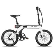HILAND Folding Electric Bike 250W Lightweight Magnesium Foldable Ebike with Carbon Belt, 10Ah Hidden Samsung Battery, Total 19kg, 20MPH, Belt Drive E Bicycle for Adults