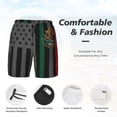 thumbnail image 3 of Men's 2 in 1 Swim Trunks with Compression Liner America Mexico Flag Quick Dry Beach Shorts, 3 of 6