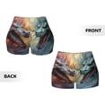 thumbnail image 5 of Fotbe White And Red Storm Dragon Seamless Shorts, Womens Workout Shorts High Waist Stretch Booty Short for Gym/Yoga/Running/Biking-Large, 5 of 9