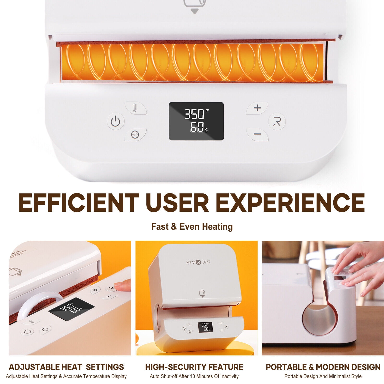 HTVRONT White Automatic Heat Press Tumbler Machine & 15"X15" Automatic Heat Press Machine for HTV Vinyl Bundle