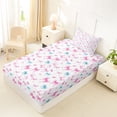 thumbnail image 4 of Erosebridal Pink Bowknots Twin Sheet Sets,Girls Cartoon Bow Bedding For Ribbon Bowtie Lover 3-Piece, 4 of 6