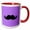 Red/White, variant on 3drose, Funny Black Mustache on Purple Polka Dots, 11oz Two-tone Red Mug