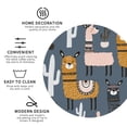 thumbnail image 3 of Lsque Llama and Cactus Pattern 4" Drink Coasters Set of 4, PVC Leather Absorbent Coasters, Table Coaster Set Decorative Coffee Cup Coasters Housewarming Gift -Round Shape, 3 of 6