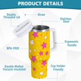 thumbnail image 2 of Yayeee 40oz Stainless Steel Tumbler with Straw and Handle Double-Wall Insulated Travel Water Bottle, Gradient Pink Stars, 2 of 8