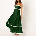 thumbnail image 2 of WTXUE Robes Maxi en Liquidation, Robe Nuisette Sans Manches Élégante à Encolure Carrée, Femmes 2024 Été Encolure Dégagée à Étages Fluide Longue Unie Vestidos Casuales Para Mujer Verano Maxi Women, Vert+TG(US:14-16), 2 of 9