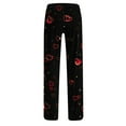 thumbnail image 3 of BLTIBY Women Valentine's Day Pajama Pant Autumn Spring Love Printed Comfy Lounge Wide Leg Fashion Casual Stretch Palazzo Pj Bottoms Trousers with Pockets Black 3 XXL, 3 of 4