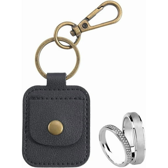 Leather Ring Holder Keychain