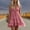 Pink, variant on Women's Solid Color Spaghetti Strap Mini Dress Deep V‑Neck Tiered Lace Ruffle Summer Casual Dress Yellow XL(XL)