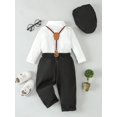 thumbnail image 2 of Baby Boy Long Sleeve Shirt And Overalls Set+Hat, 2 of 5