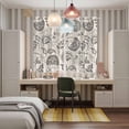 thumbnail image 5 of Grey Paisley Kitchen Curtains 63 Inch Length, Boho Flower Botanical Leaf Branch Grommet Top Bedroom Living Room Curtains, Light Filtering Cafe Curtain Drapes 2 Panels Set 84''x63'', 5 of 9