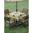thumbnail image 4 of Outdoor Tablecloth with Umbrella Hole for Patio/Picnic/Party/Camping, Spring Sunflowers Waterproof Table Cloth Square Cover Washable, Rustic Floral Farmhouse Grey Buffalo Plaid (60"x 60"), 4 of 8