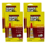 Super Glue Original Formula, 0.1 OZ - Clear Glue for Plastic, Wood, Ceramic Glue Repair - Heavy Duty, Strong Adhesive - Multipurpose Super Glue for Rubber,  Shoes and More, 4 Packs