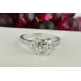 thumbnail image 4 of 4.8ct Princess Cut Bridal Wedding Engagement Ring Diamond Simulated 925 Sterling Silver Anniversary Rings SKU:00159, 4 of 5