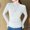 White, variant on NominalSnug Womens Long Sleeve Shirts Turtleneck Tops Slim Fitted Lightweight Base Layer Shirts Basic Underwear Winter Tops
