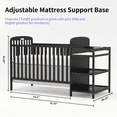 thumbnail image 4 of Goldzone 3-in-1 Convertible Baby Crib with Changing Table,Black, 4 of 11