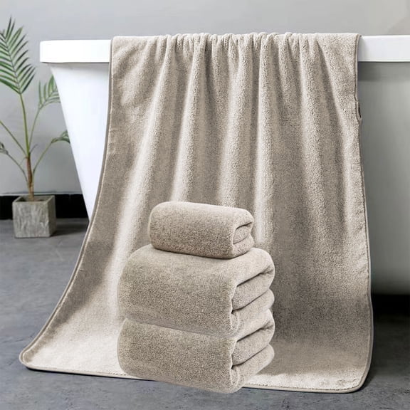 Djunllk 2 Piece Towel Set Absorbent & Quicker to Dry, Lighter Weight, Soft Cotton Towels for Bathroom Hotel Pool, 1 Bath Towels 1 Hand Towel