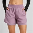 thumbnail image 2 of Uobin Women's 2 in 1 Running Shorts Quick Dry Athletic Gym Workout Shorts with Liner Phone Pockets, 2 of 8