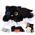 thumbnail image 1 of Peluche pesado Mewaii Black Cat con almohadilla térmica de 2,27 kg, 1 of 9