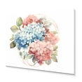 thumbnail image 2 of Designart "Heavenly Pink and Green Hydrangea Blooms II" Hydrangea Metal Art Living Room, 2 of 5