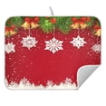 thumbnail image 5 of Ryvnso Red Background Snowflake Bell Dish Drying Mat for Kitchen Countertop 18x24 Large Dish Pad Drainer Rack Dish Sink Mats, 5 of 7