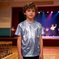 thumbnail image 5 of YOUYEDIAN Kids Short Sleeve Sequin Shirt Girls Carnival Sparkly Metallic Dance Party Top Elegant Glitter Crewneck Tees Clothes Royal Blue, 5 of 5