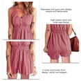 thumbnail image 3 of Pelele Corto De Verano Para Mujer, Con Botones En La Parte Delantera, Cómodo, Con Cuello En V, Sin Mangas Para Ir De Compras ANGGREK Rosa M, 3 of 4