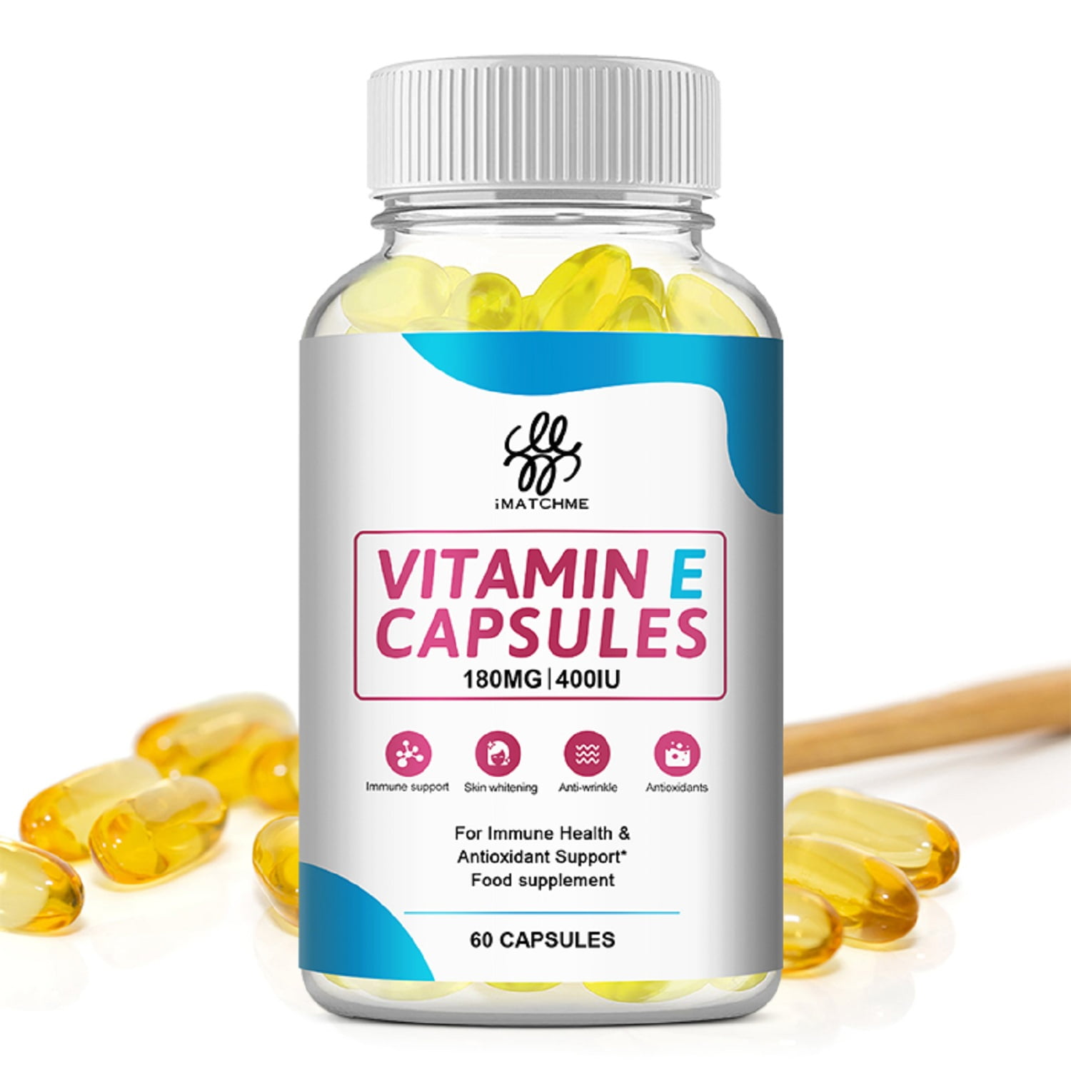 iMATCHME Vitamin E 400 IU Capsules, 180 mg per Serving - 60 Softgel Capsules