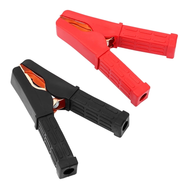 1 par de cables de puente de batería de emergencia para coche, color negro y rojo, Clip de abrazadera Jadeshay A
