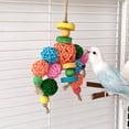 thumbnail image 6 of Bird Chewing Toy, Colorful Natural Wooden Beads Blocks Birds Parrot Tearing Toys with Rattan Wicker Balls for Budgie Lovebird Cockatiel Conures, 6 of 6