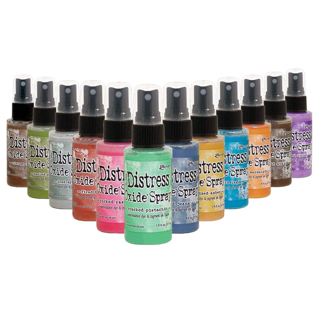 Tim Holtz Distress Oxide Spray Bundle New 2019 Colors (12 Bottle Set)