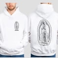 thumbnail image 5 of Vintage Our Lady of Guadalupe Double Sided Hoodie – Catholic Virgin Mary Devotional Pullover, Unique Religious Gift for Men & Women, 5 of 7