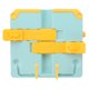 thumbnail image 1 of Atril para libros portátil, resistente a rayones, de color amarillo y azul, con diseño de borde redondo plegable para uso en escuelas y bibliotecas, 1 of 8