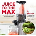 thumbnail image 4 of Dash DCSJ255 Deluxe Compact Power Slow Masticating Extractor Easy to Clean, Cold Press Juicer with Brush, Pulp Measuring Cup, Frozen Attachment and Juice Recipe Guide, Graphite, 4 of 7
